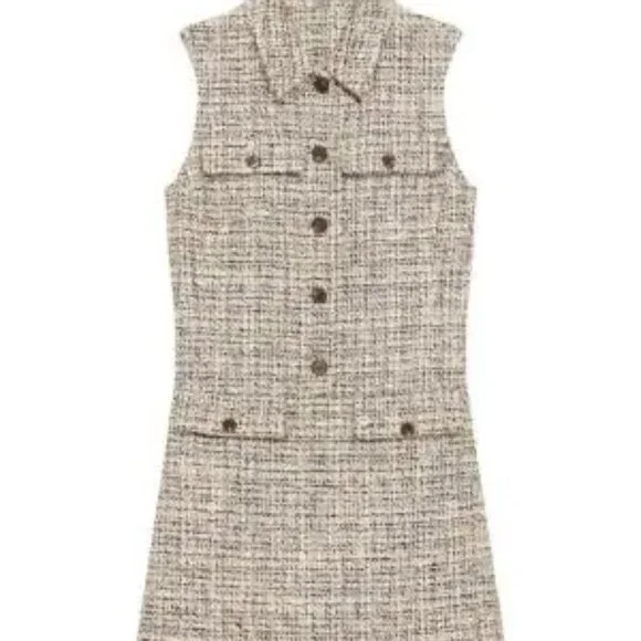 Theory Tweed Sleeveless Military Minidress | NWT | Size 4 - Picture 2 of 8